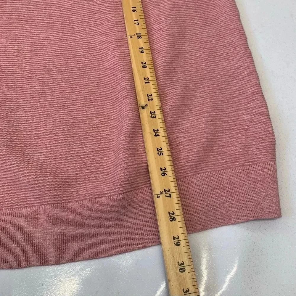 Banana Republic Organic Slub Cotton‎ Rib Knit Polo Shirt XL Long Sleeve  Pink
